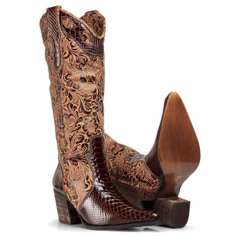 Bota Country Feminina Texana em Couro Capelli Boots - Bota Feminina - Magazine Luiza