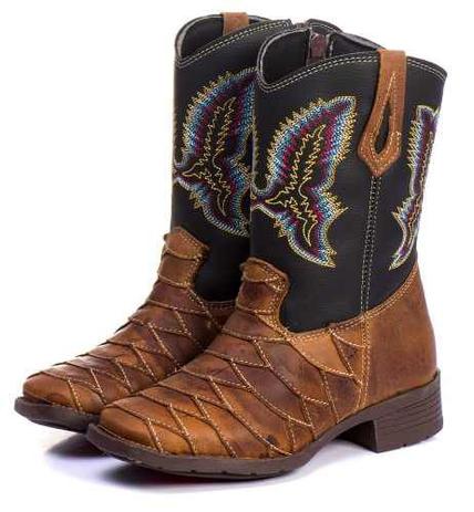 Bota Country Infantil Texana Masculina Feminina 100 Couro - Campero Menor preço em Bota Country Infantil Texana Masculina Feminina 100 Couro - Campero