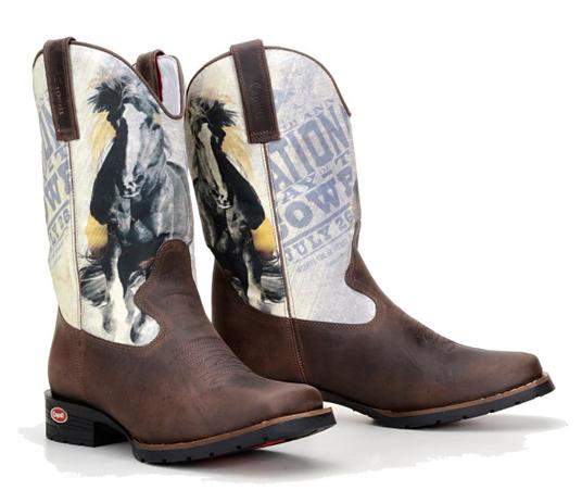 bota country masculina infantil bico quadrado