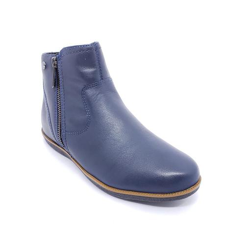 bota feminina em couro com zíper lateral bottero