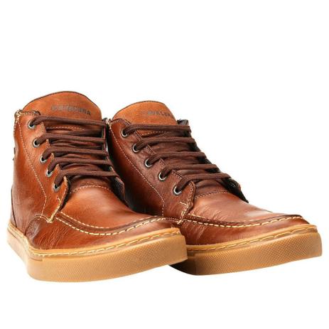 bota couro cano medio