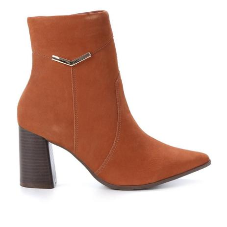 Bota Couro Cano Médio Salto Grosso Metal Feminina - Ramarim - Bota Feminina  - Magazine Luiza
