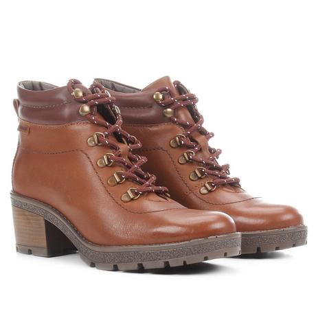 bota de couro feminina tratorada