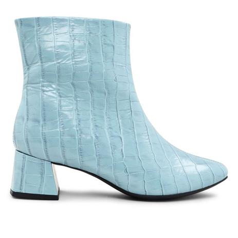 Bota couro croco azul claro - Usaflex - Moda Feminina - Magazine Luiza