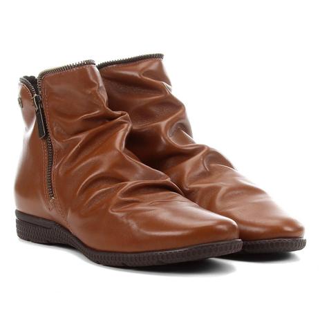 bota feminina com zíper em couro bottero