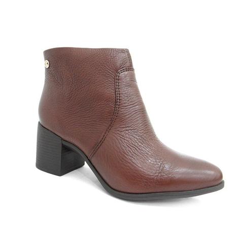 bota de couro cano curto marrom