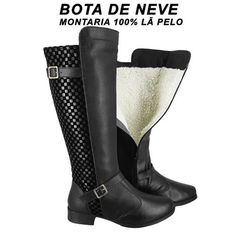 Bota de Neve Feminina 100% forrada Lã Pelo Montaria Inverno Impermeável MG401 - L401 - Bota Feminina - Magazine Luiza