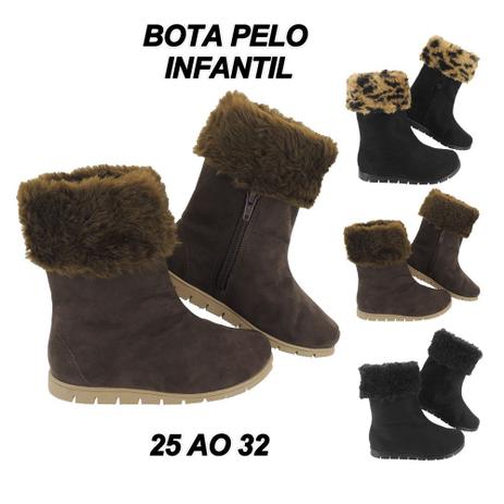 bota com pelinho dentro infantil
