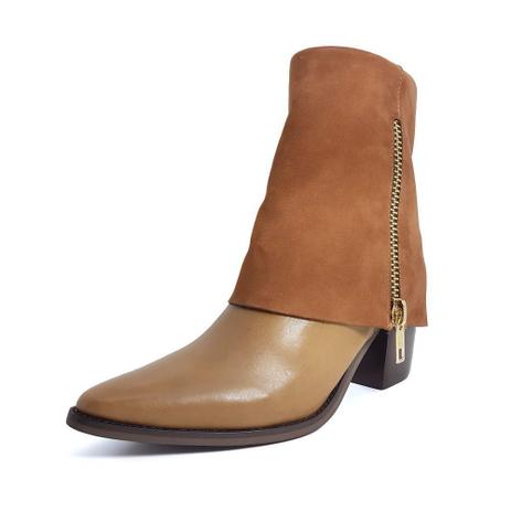 bota de couro cano curto marrom