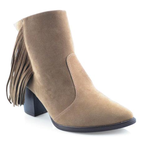 bota cano curto franja