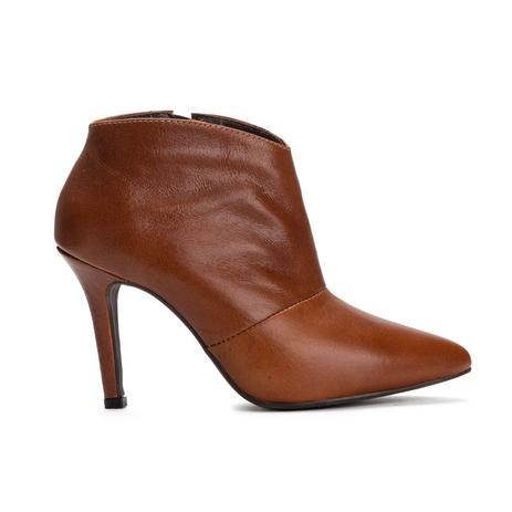 bota cano baixo couro feminina