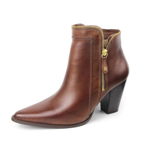 Bota Feminina Cano Curto Salto Alto Perlatto F739 Burned Pinhão - Dhl Calçados - Bota Feminina - Magazine Luiza