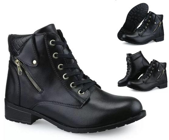 Bota Feminina Cano Curto Salto Baixo Coturno - Preto - PARLO - Coturno  Feminino - Magazine Luiza