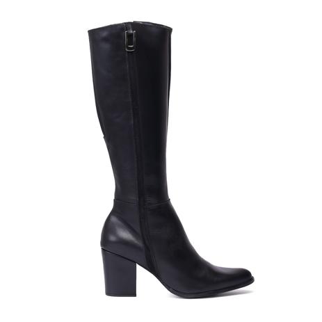 bota cano alto salto grosso couro