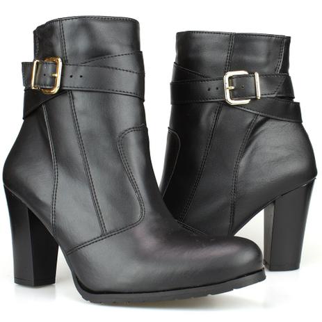 bota preta feminina cano medio