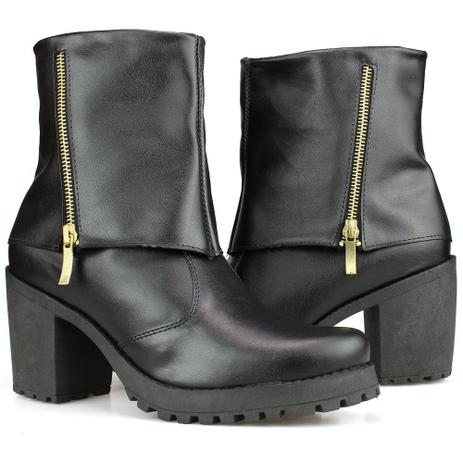 bota preta feminina cano medio