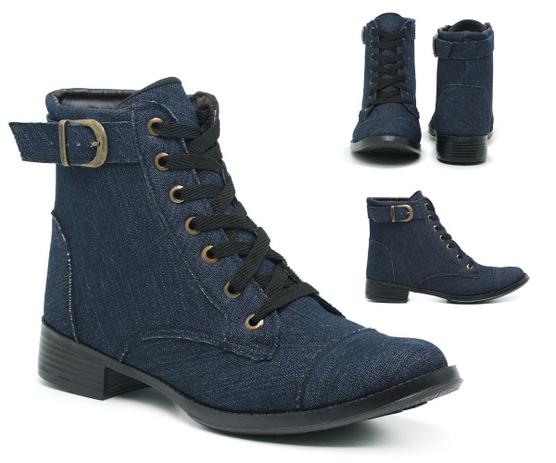 Bota Feminina Coturno Cano Curto Coturninho Botinha Salto Baixo Tênis Jeans  - PARLO - Coturno Feminino - Magazine Luiza