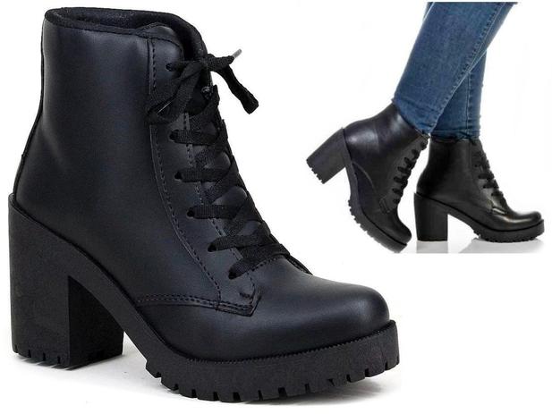 bota coturno feminina fosca