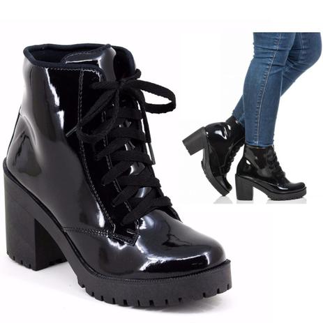 bota preta feminina coturno