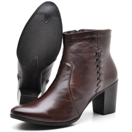 bota couro salto grosso