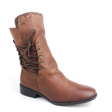 Bota Feminina em Couro - Perlatto - Bota Feminina - Magazine Luiza