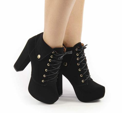 Bota Feminina Meia Pata Nobuck Salto Alto Grosso 11cm - Notável Store -  Bota Feminina - Magazine Luiza