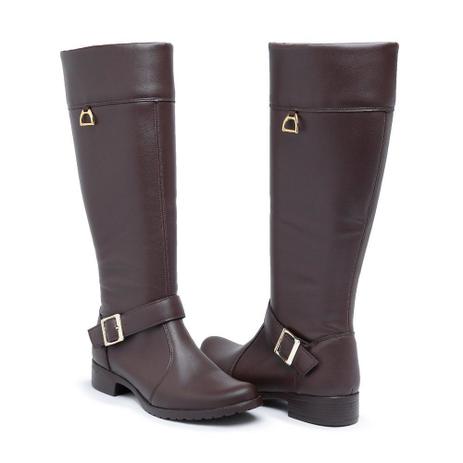 bota feminina cano alto marrom