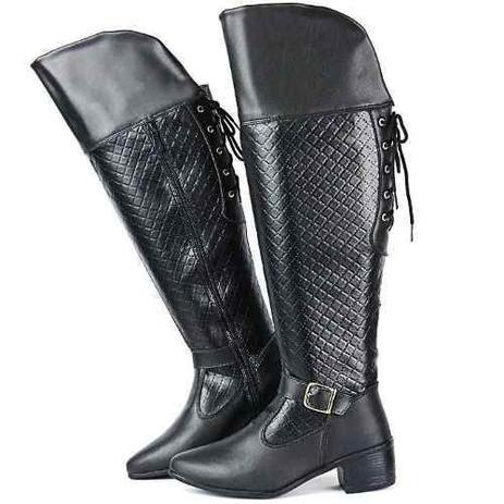 bota juilli over the knee cano alto joelho preto