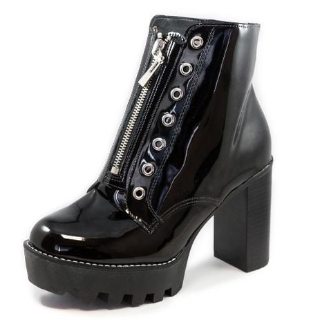 Compre Bota Coturno Vizzano Tratorado Verniz Feminina Online