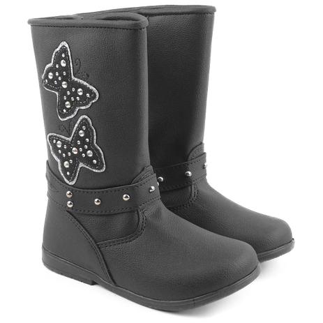 Bota Infantil Feminina Ortobaby Botinha de Menina Criança Borboleta  Brilhante na cor Preto - Bota Infantil - Magazine Luiza