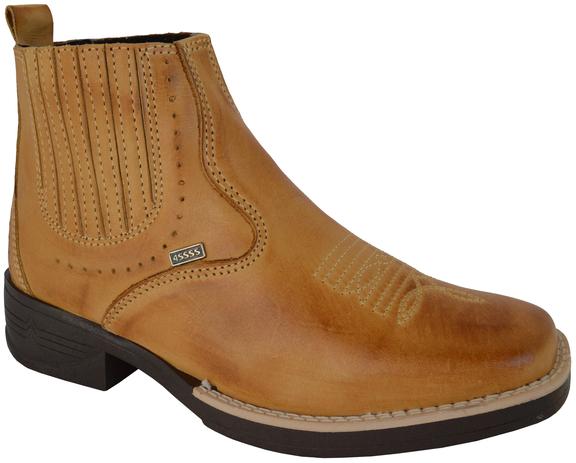 botas masculinas couro bico quadrado
