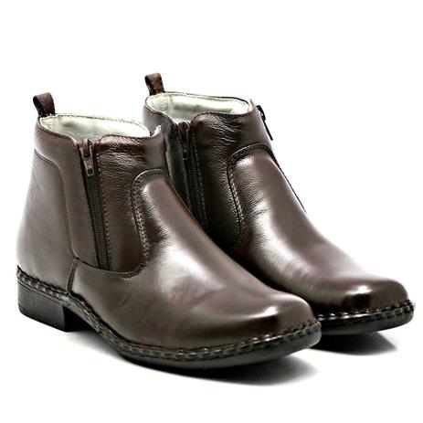 Bota Masculina Casual Anti-stress Ortopédica Ziper Em Couro - L&L Menor preço em Bota Masculina Casual Anti-stress Ortopédica Ziper Em Couro - L&L