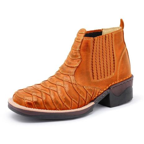 Bota Masculina Country Escamada Couro Mocassim - Pé de couro - Bota  Masculina - Magazine Luiza