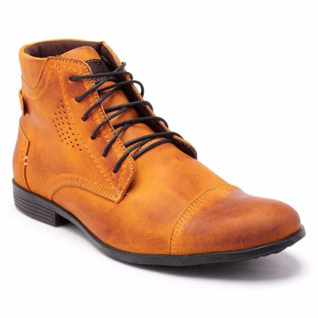 bota masculina de couro cano curto