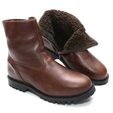 Botas masculinas de outono e inverno Botas de couro com biqueira redonda  retrô calçados masculinos em Promoção | Ofertas na Americanas
