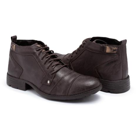 botas cano curto com cadarço