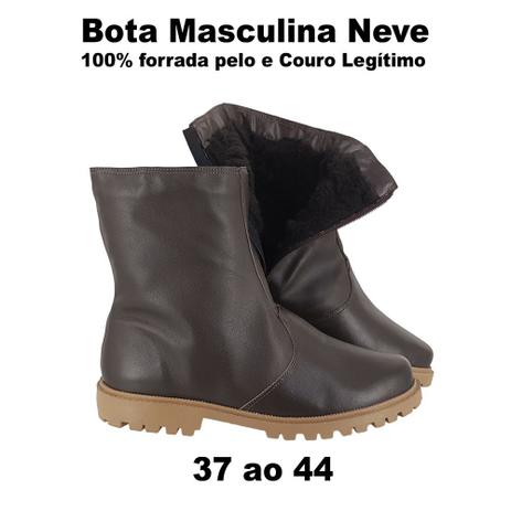 bota de couro com pelo