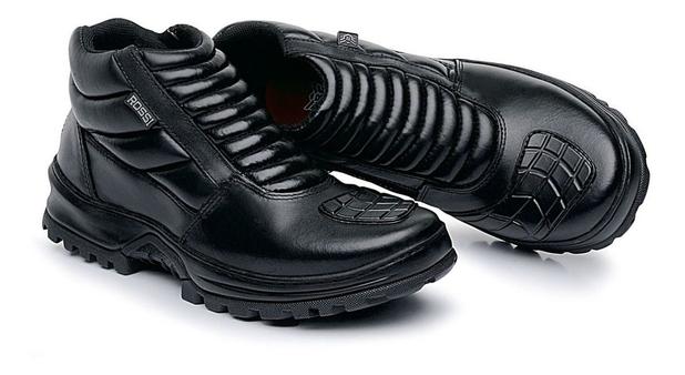 coturno preto couro