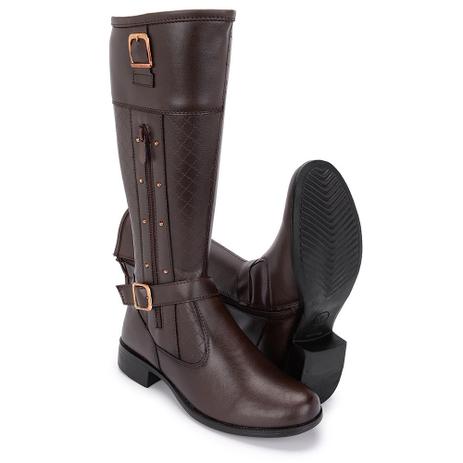 bota cano longo marron
