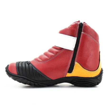 Bota Motociclista Atron Shoes 271 Cano Baixo - Vermelho Laranja Menor preço em Bota Motociclista Atron Shoes 271 Cano Baixo - Vermelho Laranja