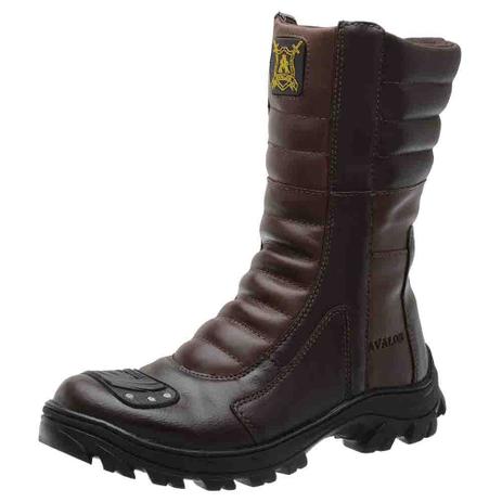 bota motociclista marrom