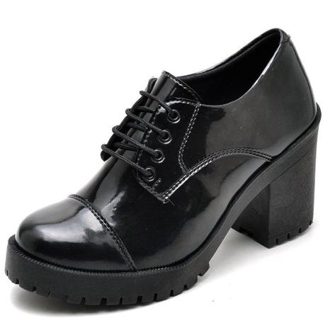 Bota Oxford Tratorada Feminina Salto Alto Grosso Cano Curto Com Cadarço - Hype é boa?