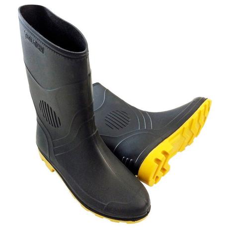 Bota PVC Preto/Amarelo Cano Médio C/Forro Pega Forte Grendene é ruim? Bota PVC Preto/Amarelo Cano Médio C/Forro Pega Forte Grendene é boa?