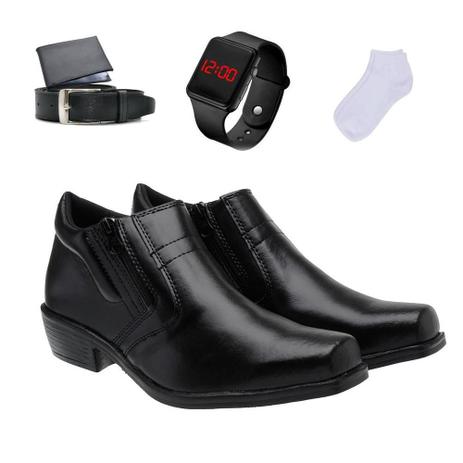 Bota Social Masculina + Carteira + Cinto + Relógio + Meia - Torrenezzi -  Kit Masculino - Magazine Luiza