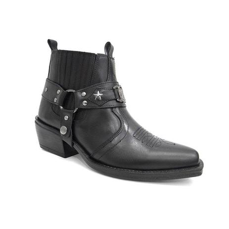 Bota texana country masculina couro 9005 - escrete - preto Menor preço em Bota texana country masculina couro 9005 - escrete - preto