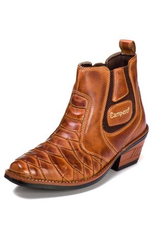 bota masculina couro bico fino