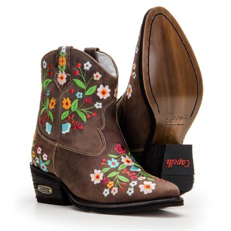 bota de couro country feminina