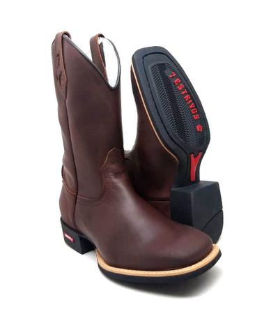 bota texana de couro
