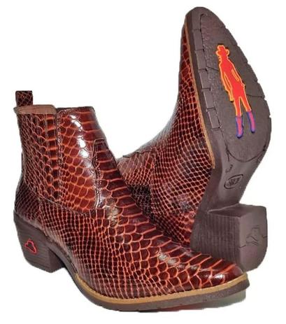 bota texana escamada feminina