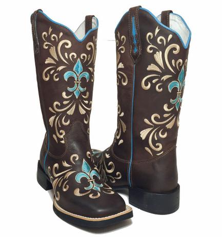 Bota Texana Feminina AZ Azul Bico Quadrado - Bruto Botas - Bota Feminina -  Magazine Luiza